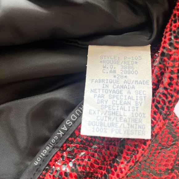 RUDSAK NEW with tag leather Red Snake Print Boot Cut Pants - Picture 10 of 10